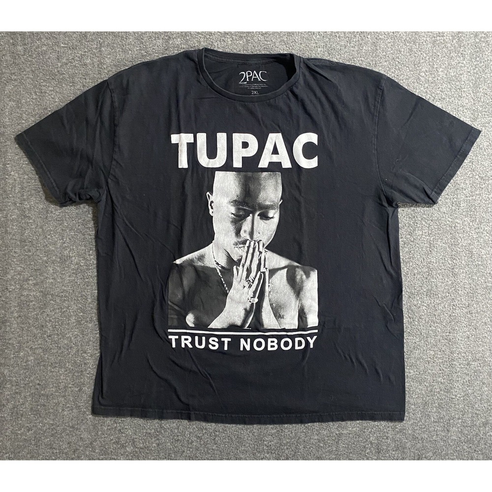 Tupac Shakur Trust Nobody 2Pac T-Shirt Mens Short Sleeve Music Size XXL